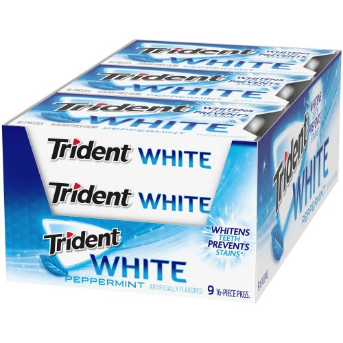 TRIDENT WHITE PEPPERMINT 9CT/16PC
