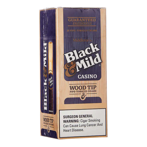 BLACK & MILD WOOD TIP CASINO 25CT