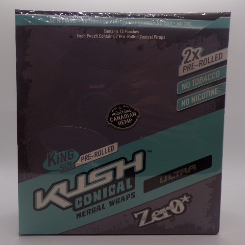 KUSH CONICAL HERBAL WRAPS ZERO 15/2PK