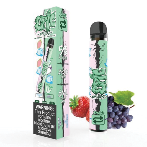 EPIC BAR DUAL 5% STRAWBERRY KIWI & ALOE GRAPE 10CT