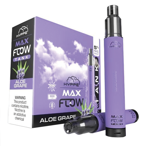 HYPPE TANK FLOW MAX DISP ALOE GRAPE 3000 PUFFS 5% 10CT