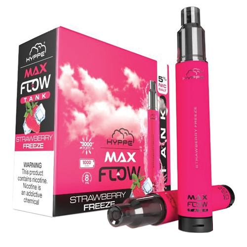 HYPPE TANK FLOW MAX DISP STRAWB FREEZE 3000 PUFFS 5% 10CT