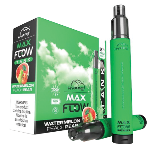 HYPPE TANK FLOW MAX DISP WATERMEL PEACH 3000 PUFFS 5% 10CT