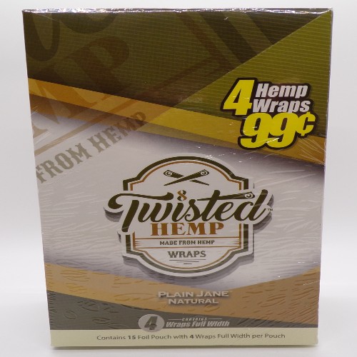 TWISTED HEMP WRAPS PLAIN JANE NATURAL PP99 15/4PK