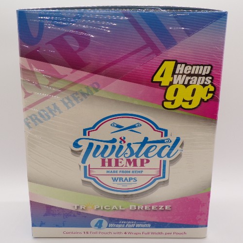 TWISTED HEMP WRAPS TROPICAL BREEZE PP99 15/4PK
