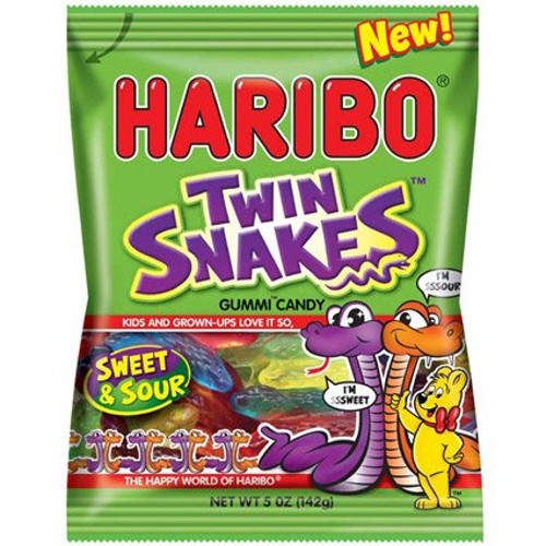 HARIBO TWIN SNAKES GUMMI CANDY 12/5OZ