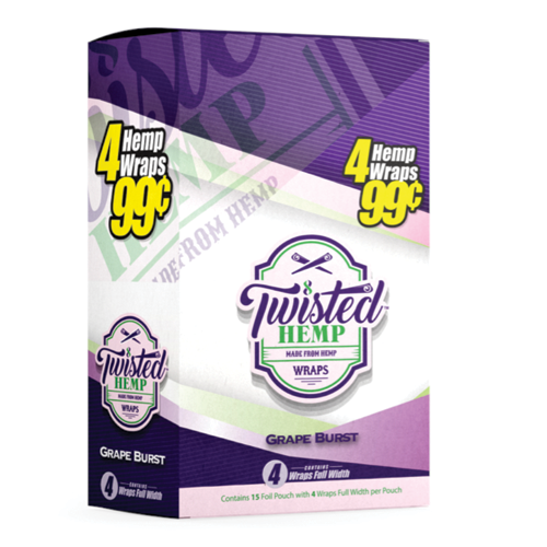 TWISTED HEMP WRAPS GRAPE BURST PP99 15/4PK