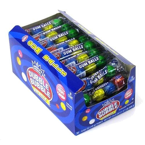 DUBBLE BUBBLE GUM BALL FRUIT FLAVOR 36CT