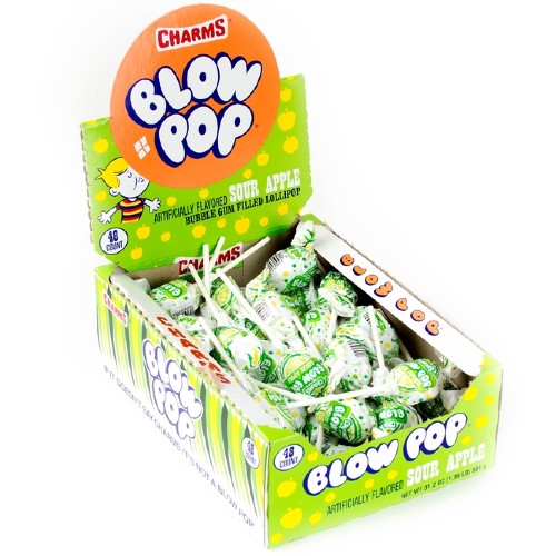 BLOW POP SOUR APPLE 48CT