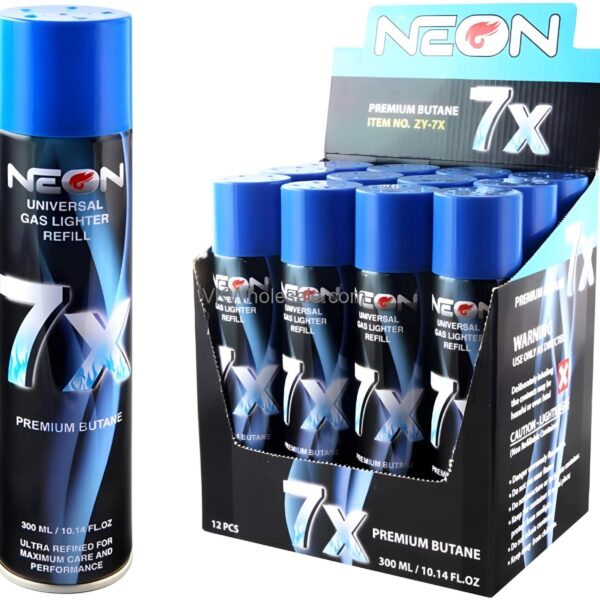 NEON GAS LIGHTER 7X SINGLE BOX 12/10.14OZ