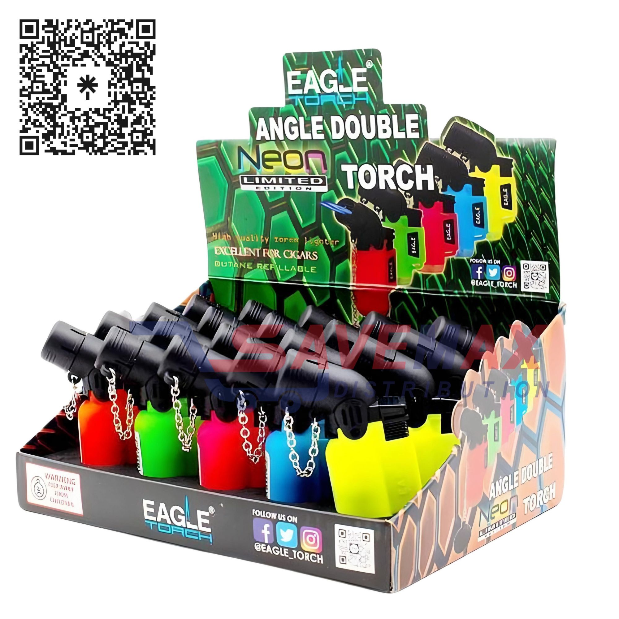 S00351 EAGLE TOURCH MINI-ANGLE NEON DOUBLE-TORCH 20 CT (PT150ADN) - Image 1