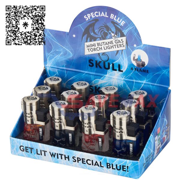 SPECIAL SKULL 4 FLAME LIGHTER 12 CT