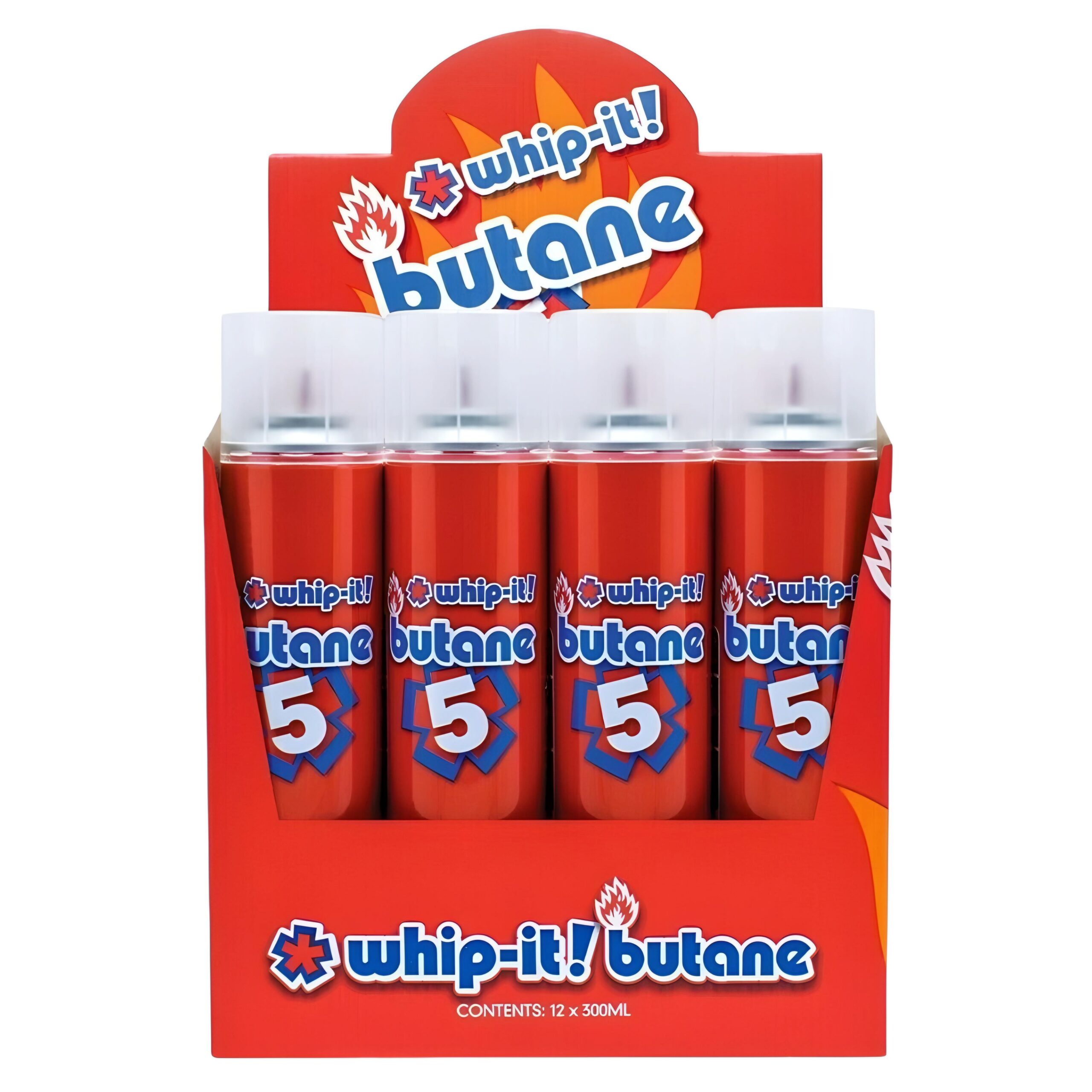 WHIP IT BUTANE 5X GAS FOR LIGHTERS 12/300ML