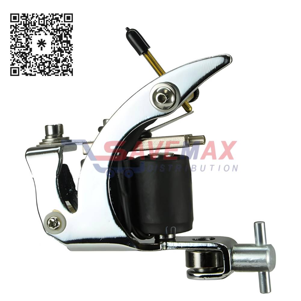 S06202 C-CLASS BASIC STEEL TATTOO MACHINE SILVER W/8 WRAP COIL TM-04S - Image 1