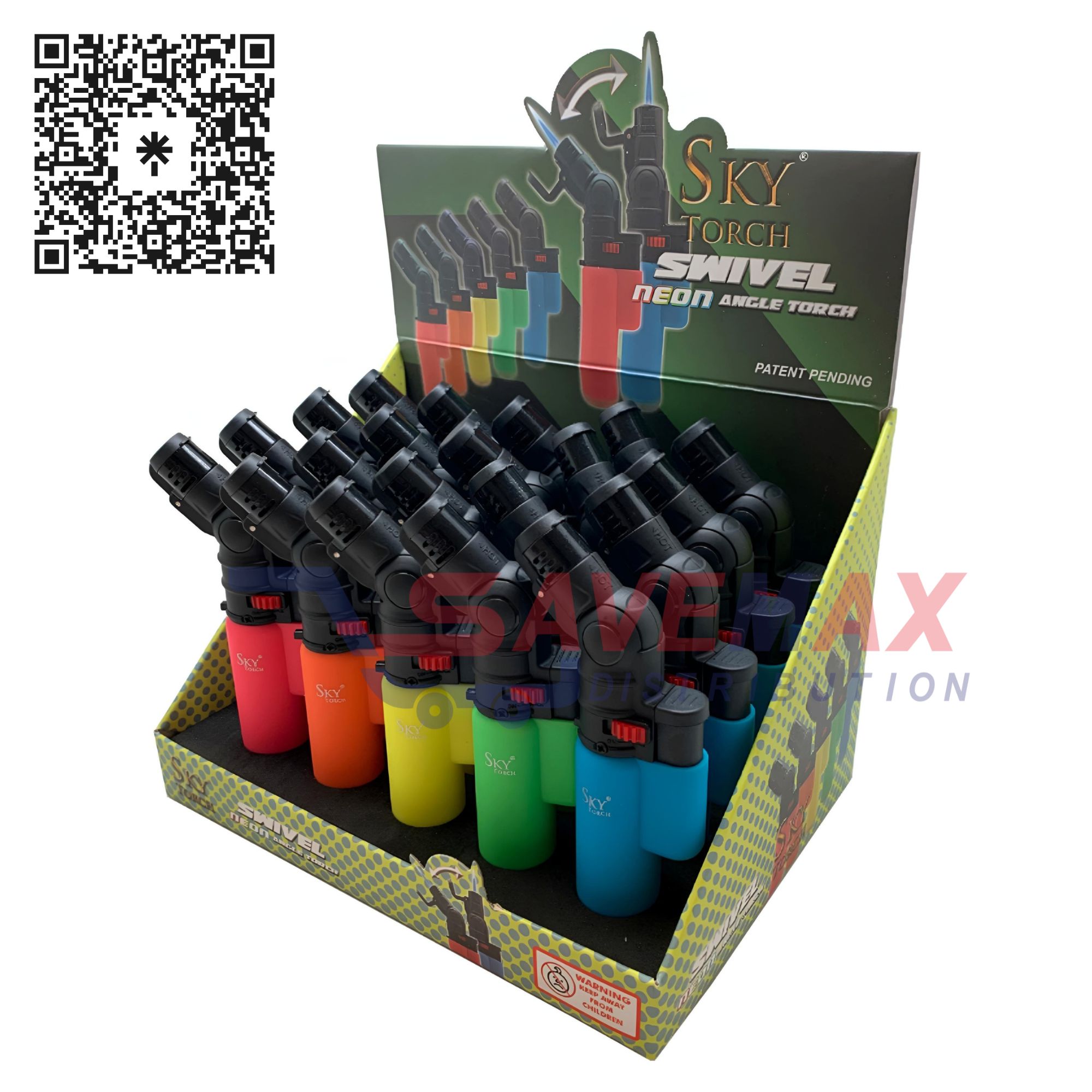 S07184 EAGLE TORCH SKY NEON SWIVEL TORCH 20CT (SK609N) - Image 1