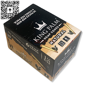 KING PALM HEMP NATURAL CONES 1-1/4 3/30PK