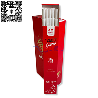 VIBES HEMP CONES 1-1/4 8/40 VIBES HEMP CONES 1-1/4 8/40 - Image 1