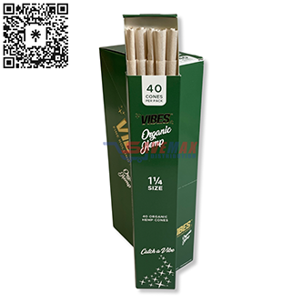 VIBES ORGANIC HEMP CONES 1-1/4 8/40