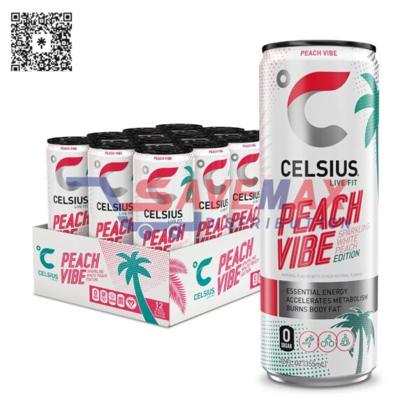 CELSIUS PEACH VIBE 12/12OZ
