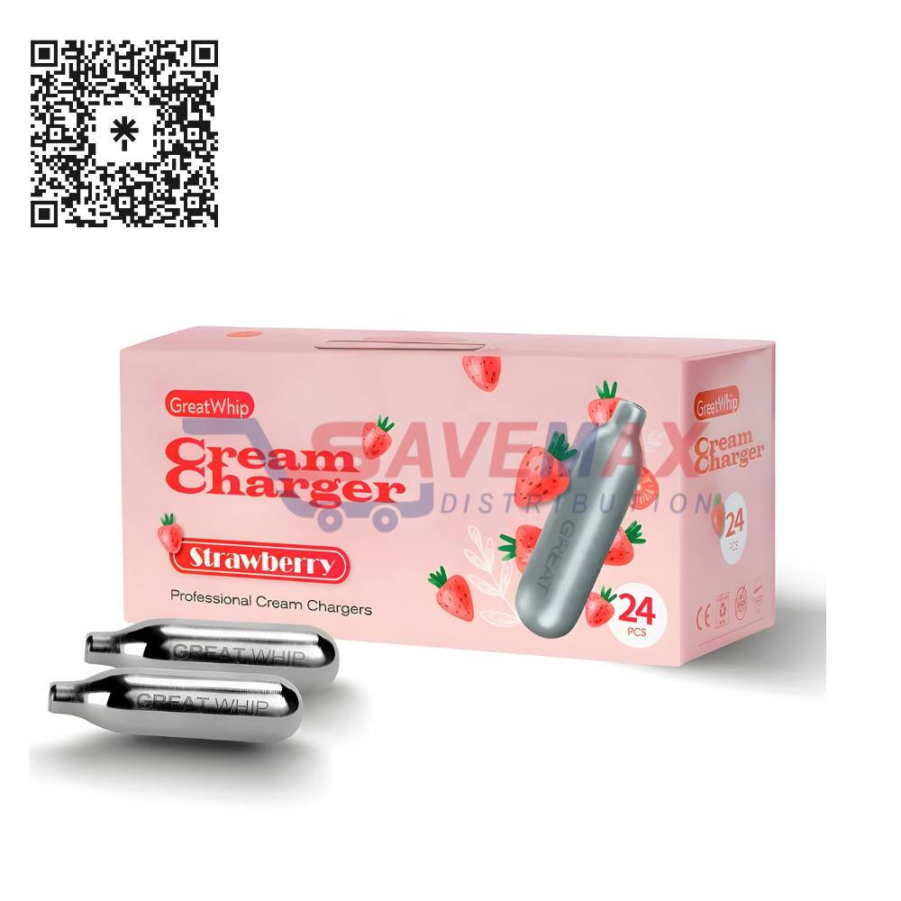 S08505 GREAT WHIP CREAM CHARGERS STRAWBERRY 12/50CT - Image 1