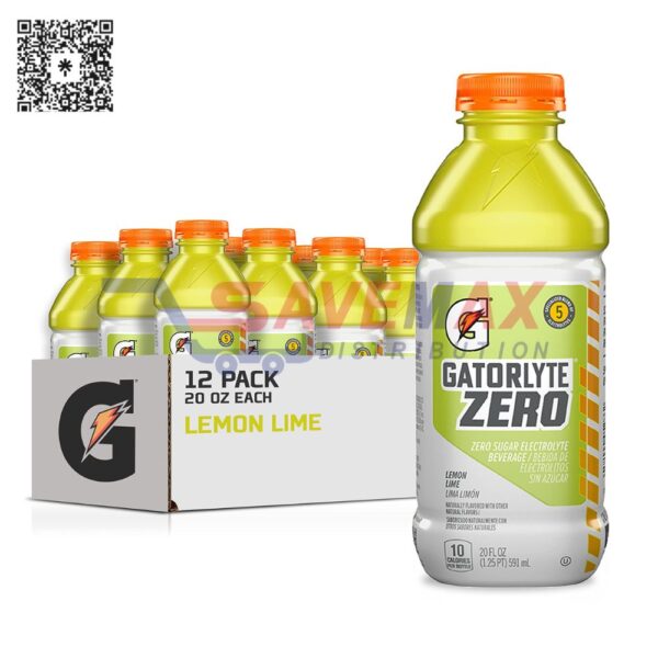GATORLYTE ZERO LEMON LIME 12/20OZ