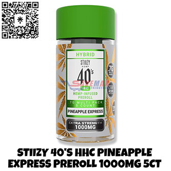 STIIIZY 40'S HHC PINEAPPLE EXPRESS PREROLL 1000MG/5CT