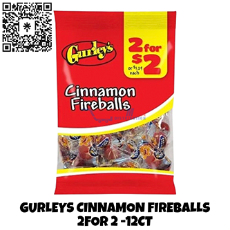 GURLEYS CINNAMON FIREBALLS 2FOR 2 -12CT