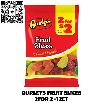 GURLEYS FRUIT SLICES 2FOR 2 -12CT
