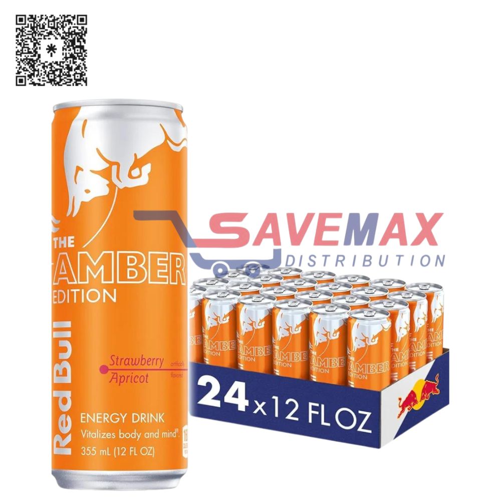 RED BULL AMBER 24/12OZ RED BULL WHITE PEACH 24/12OZ - Image 1