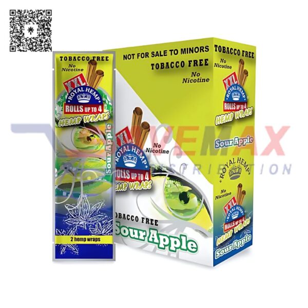 XXL RYL BLUNTS  HEMP WRAPS SOUR APPLE 25/2CT
