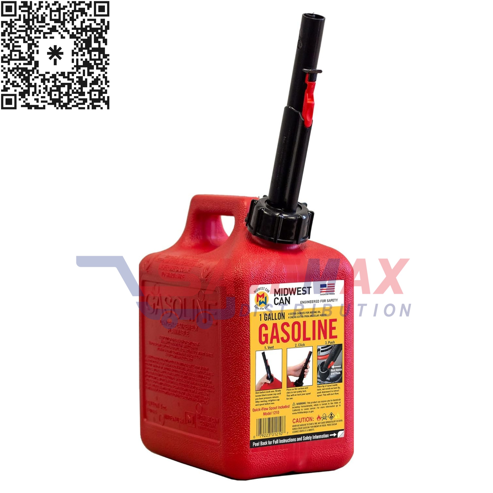 S00406 MIDWEST GASOLINE CAN 1 GAL. - Image 1