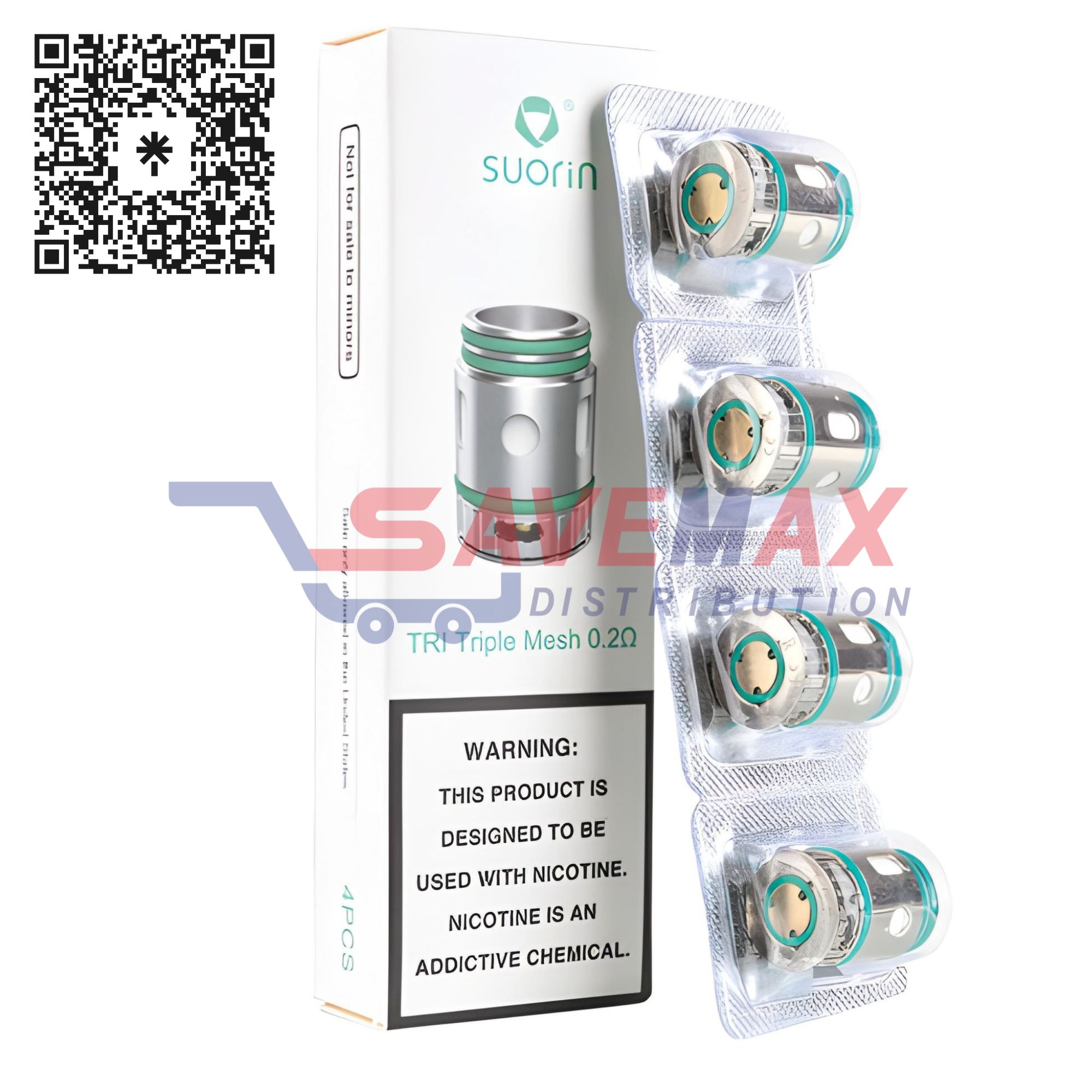 S00641 SUORIN TRI 85 TRIPLE MESH COIL 0.2OHM 4PK - Image 1