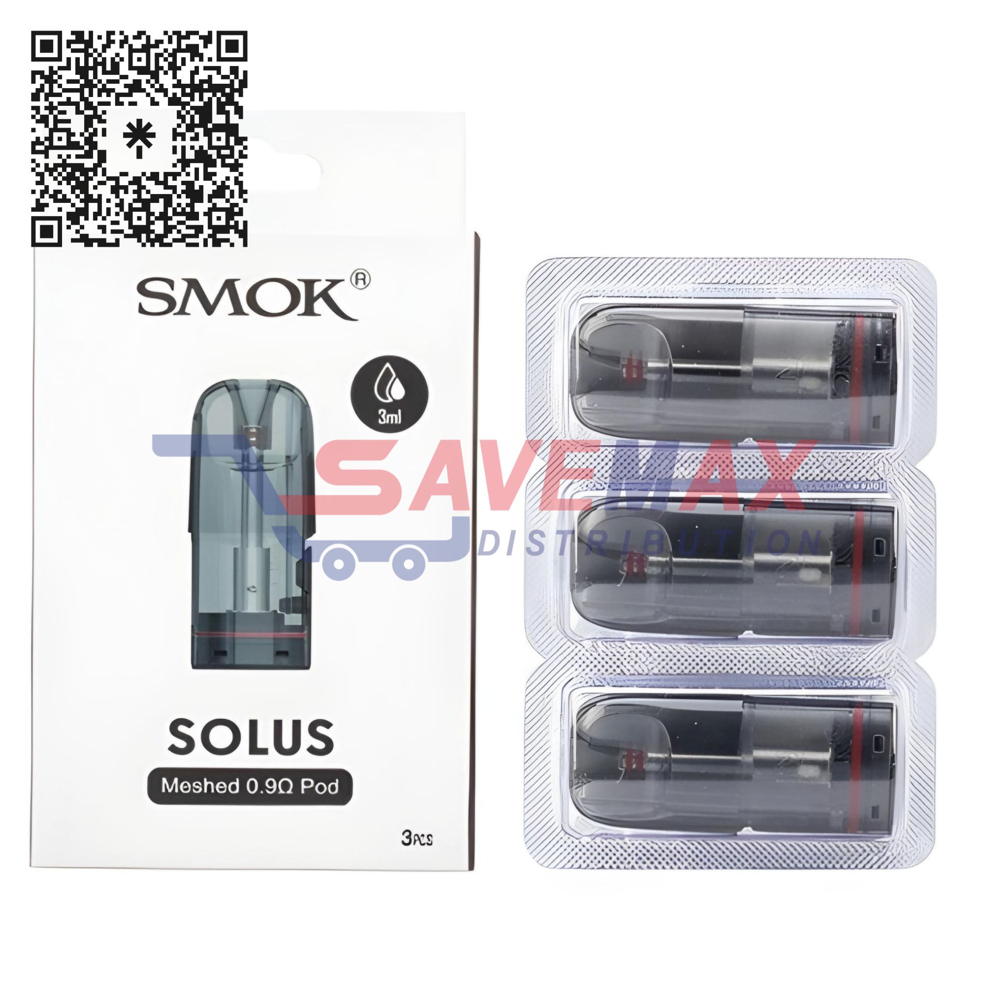 S00804 SMOK SOLUS MESH 0.9 POD 3CT - Image 1