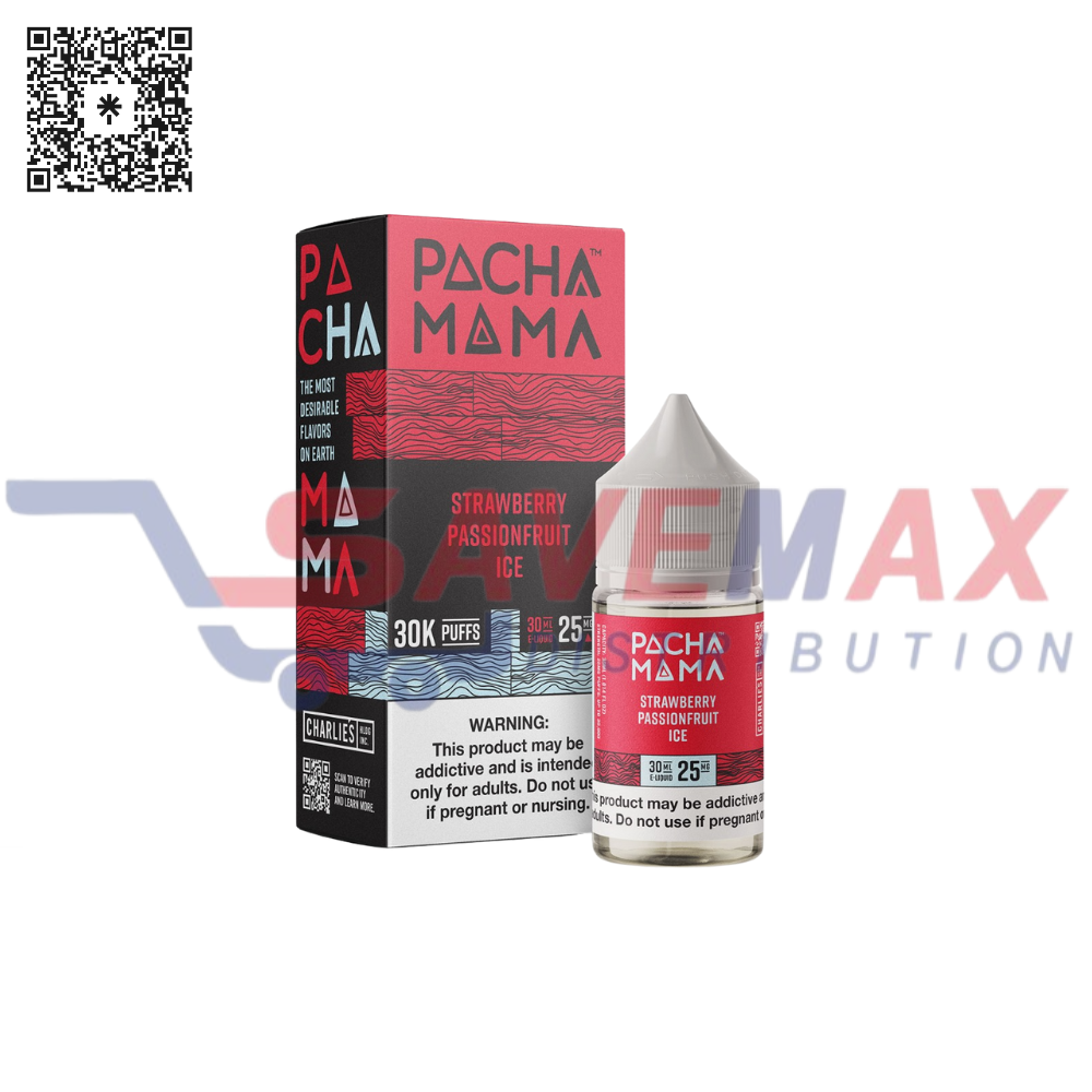 S00871 PACHA MAMA STRAWBERRY PASSIONFRUIT ICE 30ML 25MG - Image 1