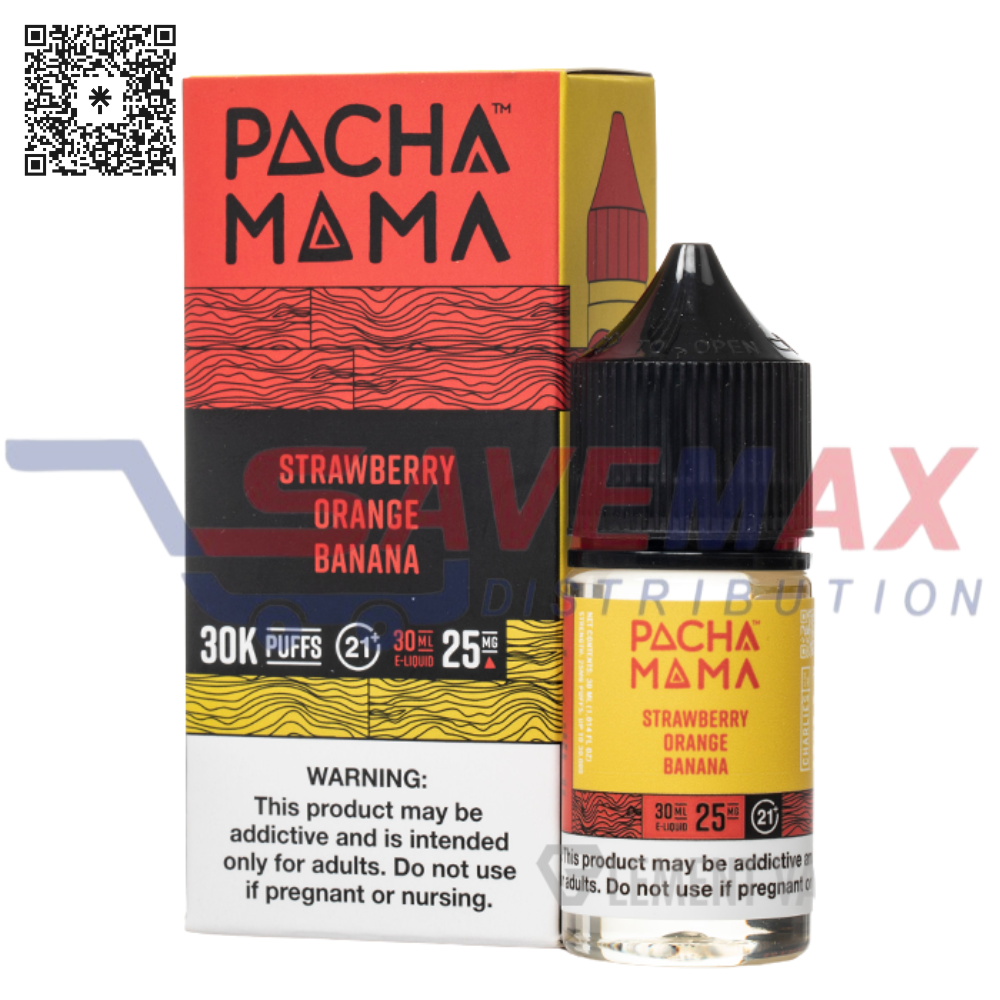 S00887 PACHA MAMA STRAWBERRY ORANGE BANANA 30ML 25MG - Image 1