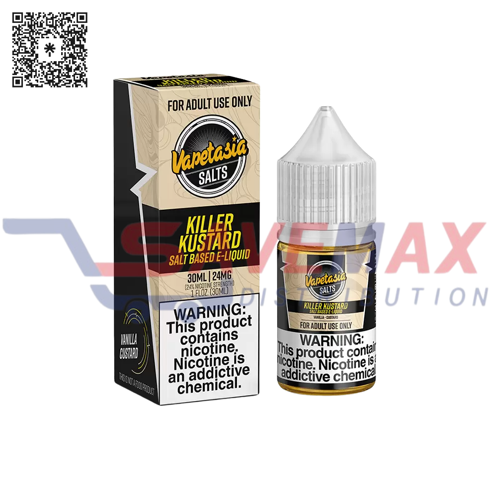 S01158 VAPETASIA KILLER KUSTARD SALTS 30ML 24MG - Image 1