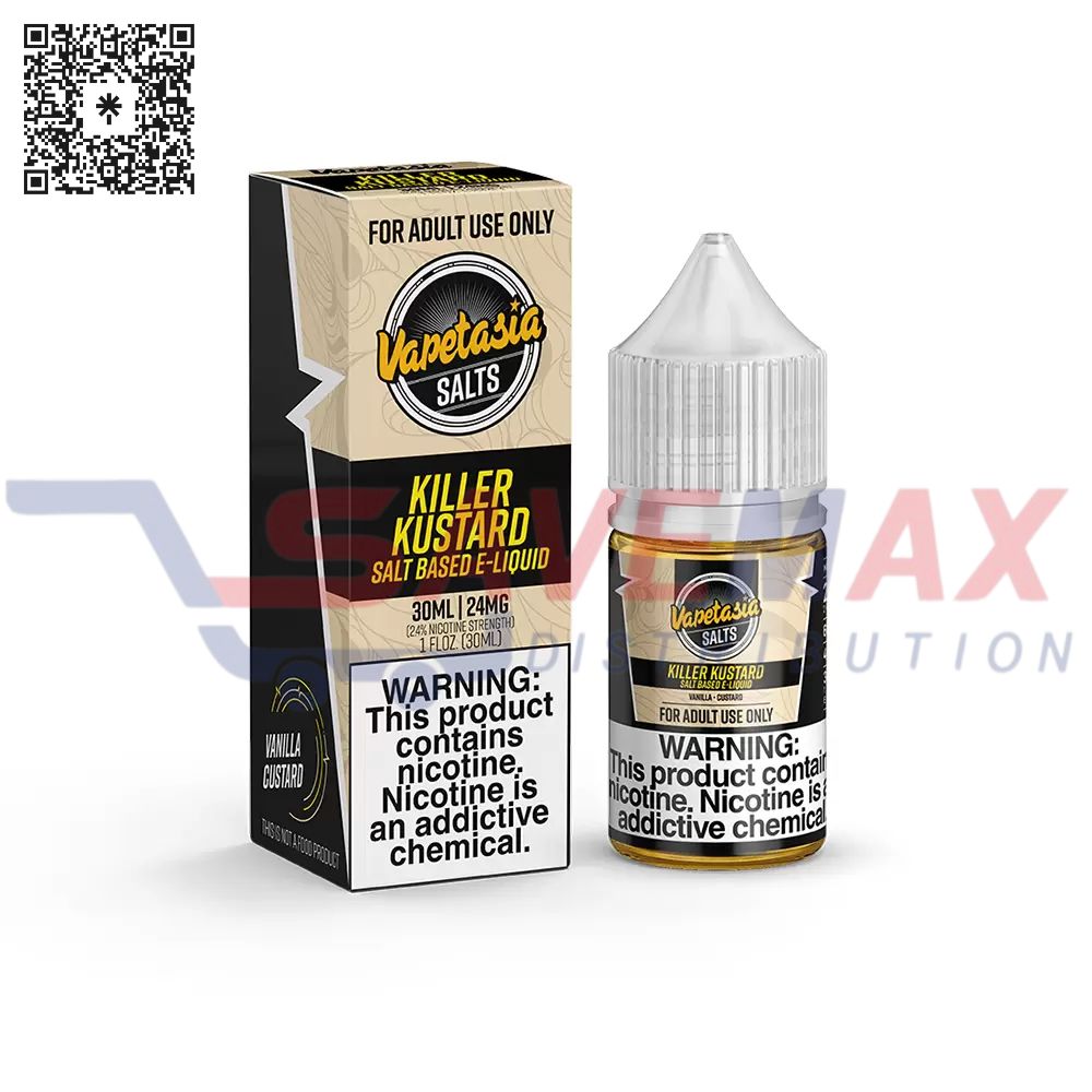 S01264 VAPETASIA KILLER KUSTARD 30ML 48MG SALT NIC - Image 1