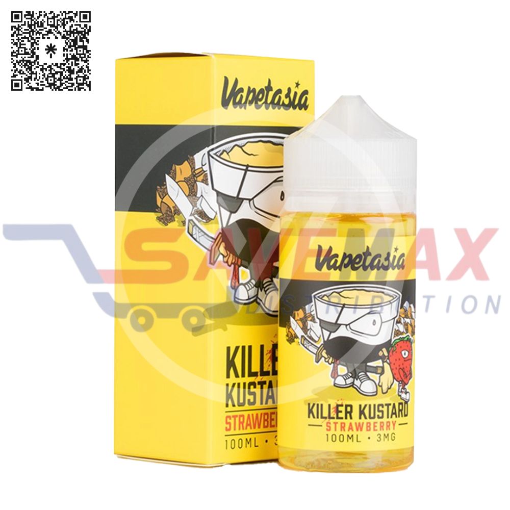 S01265 VAPETASIA KILLER KUSTARD STRAWBERRY 30ML 48MG SALT NIC - Image 1