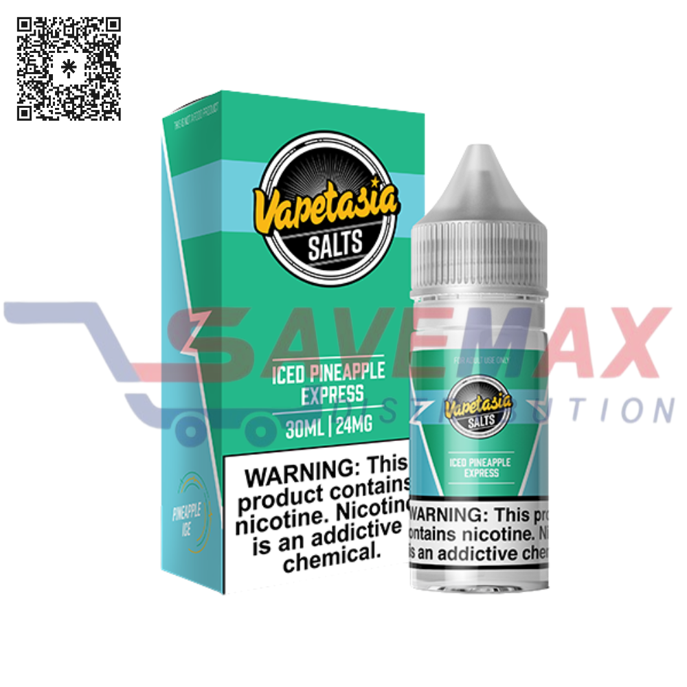 S01266 VAPETASIA ICED PINEAPPLE EXPRESS 30ML 24MG SALT NIC - Image 1