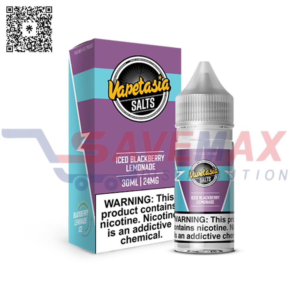 S01270 VAPETASIA ICED BLACKBERRY LEMONADE 30ML 24MG SALT NIC - Image 1