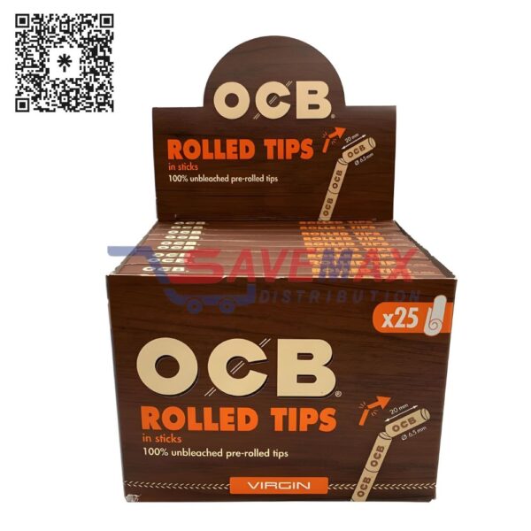 OCB VIRGIN ROLLED TIPS 25CT