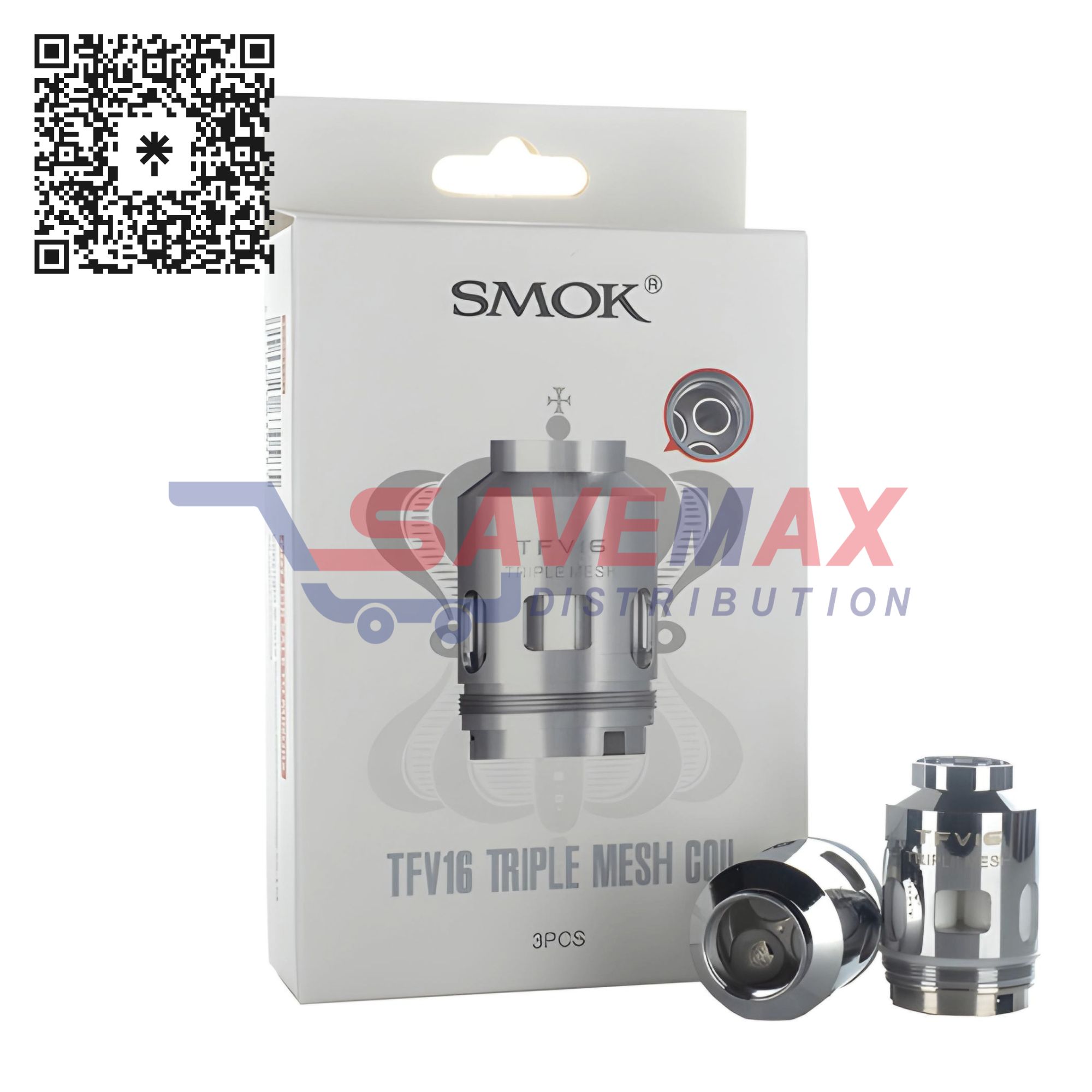 S01483 SMOK TFV16 TRIPLE MESH 0.15 COILS 3CT - Image 1