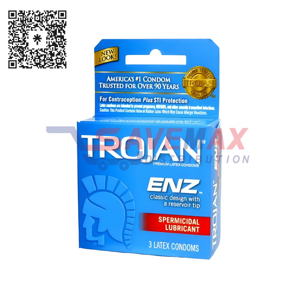 S01674 TROJAN ENZ SPERMICIDAL LUBRICATED 6/3 CT - Image 1