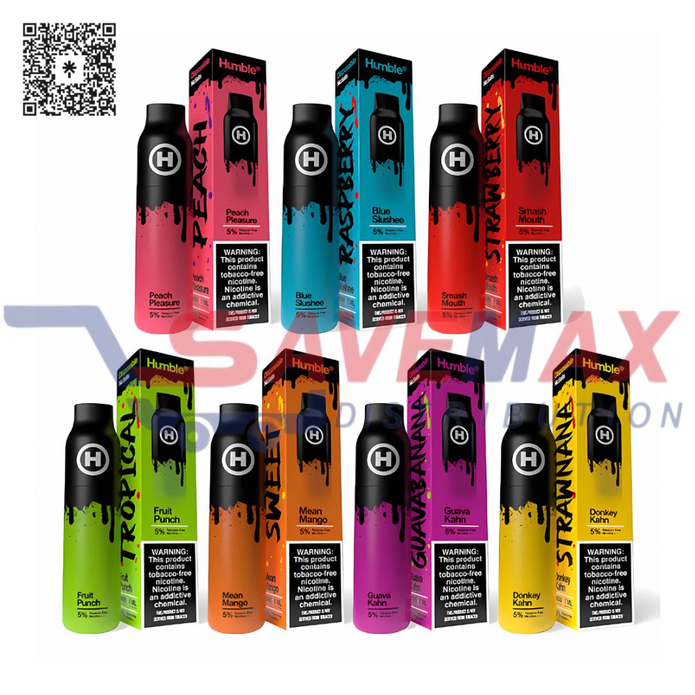 S01774 HUMBLE DISPOS NICSALT 3000 PUFFS STRAWBERRY CUSTARD - Image 1