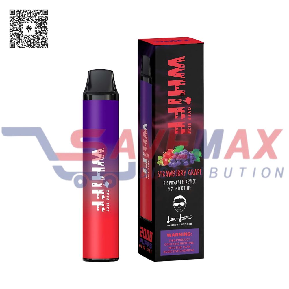 S02103 WHIFF BAR STRAWBERRY GRAPE 2000 10CT - Image 1