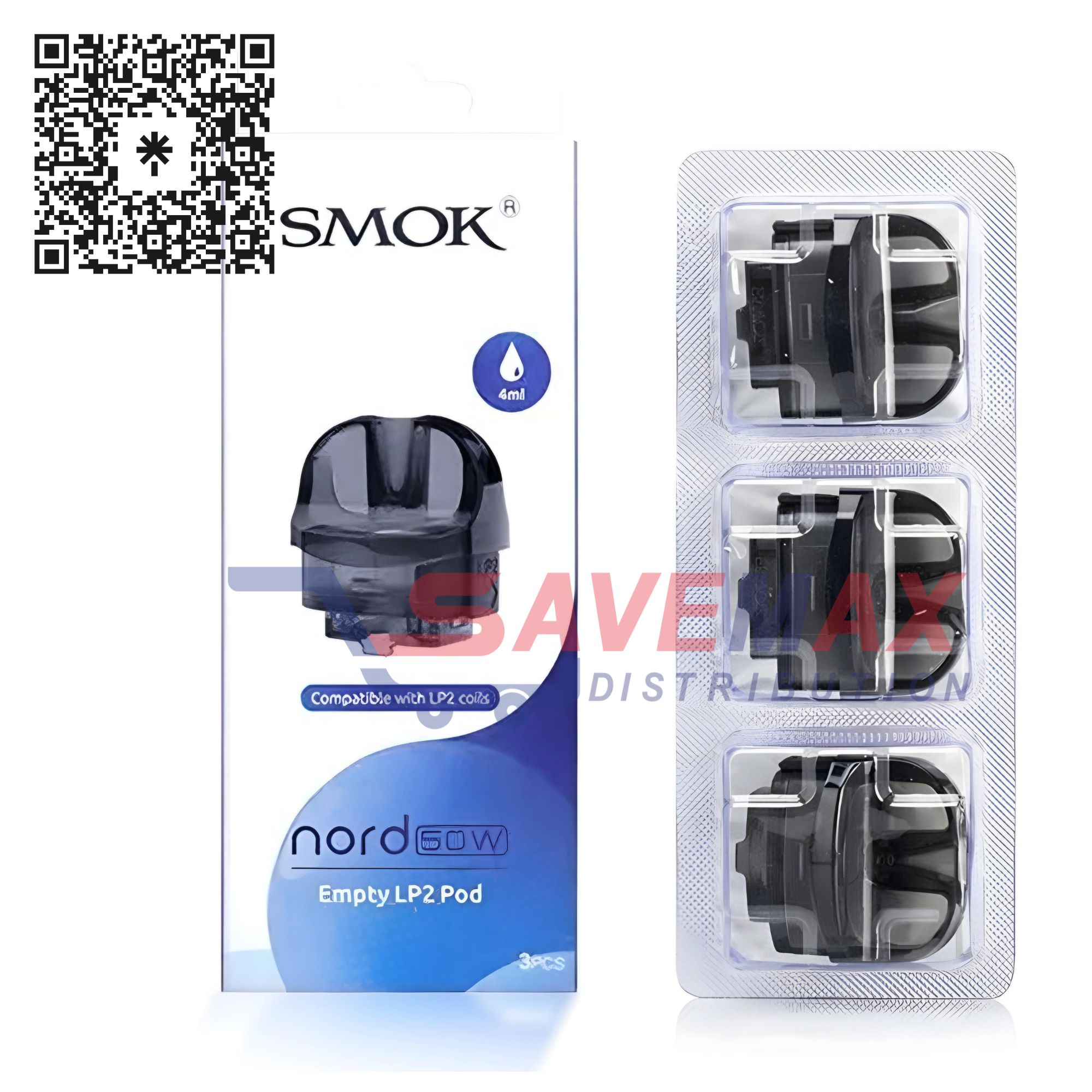 S02251 SMOK NORD 50W EMPTY LP2 POD 3CT - Image 1