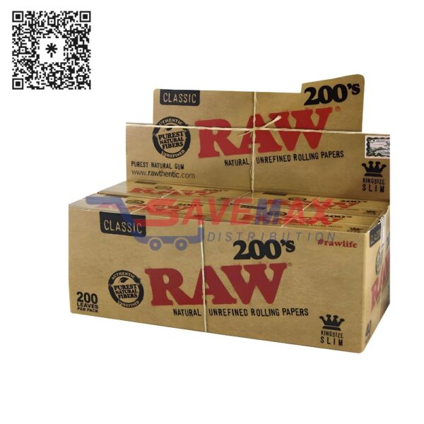 RAW KING SIZE SLIM 200 CT BX/40