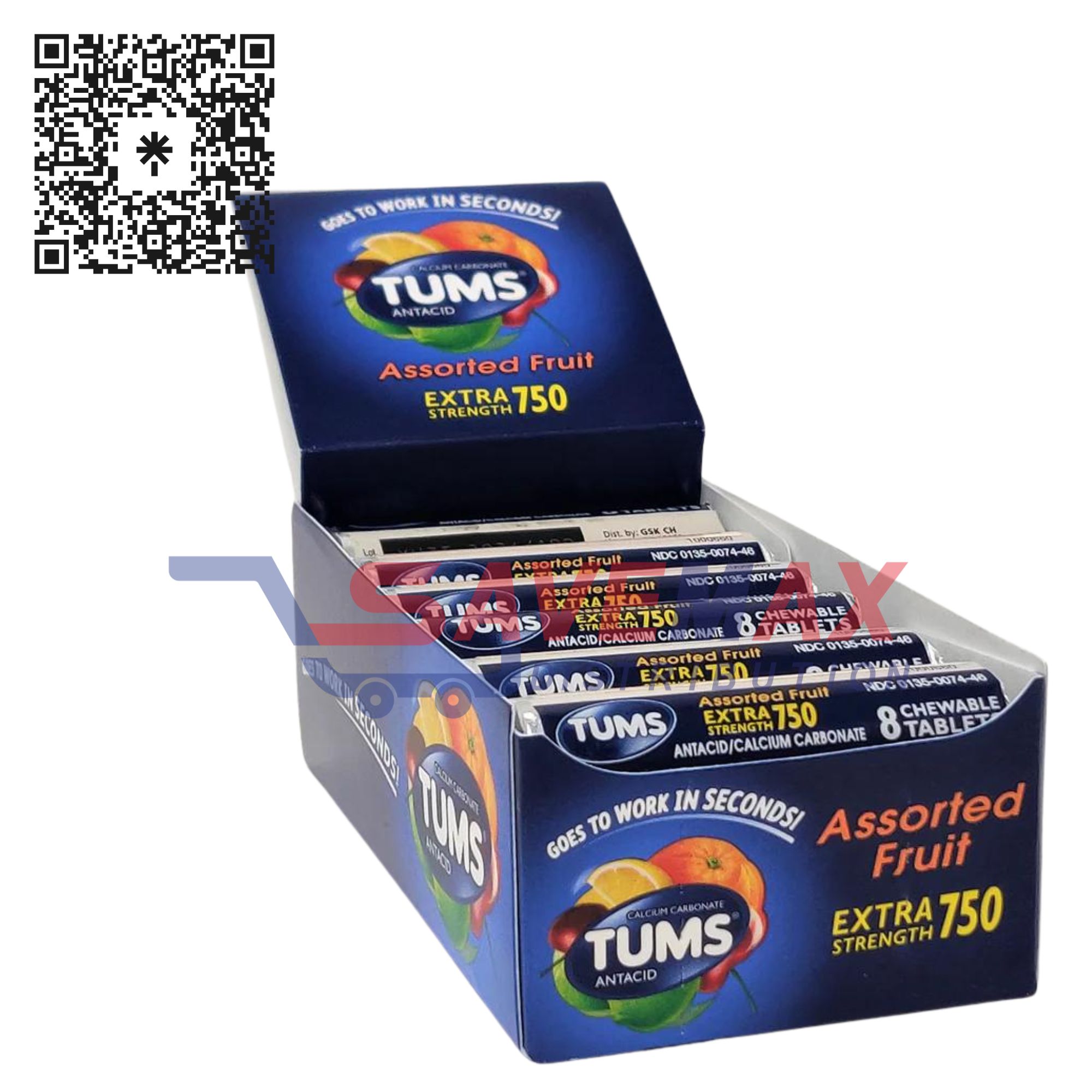 S02295 TUMS EXTRA ASSORTED FRUIT 12 CT - Image 1