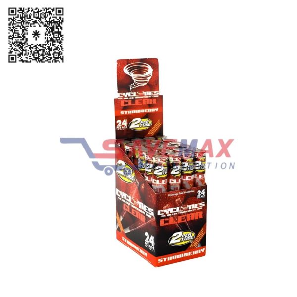 CYCLONES 2X CLEAR CONES STRAWBERRY 24CT