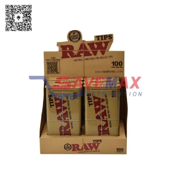 RAW PRE-ROLLED TIPS 6/100 CT